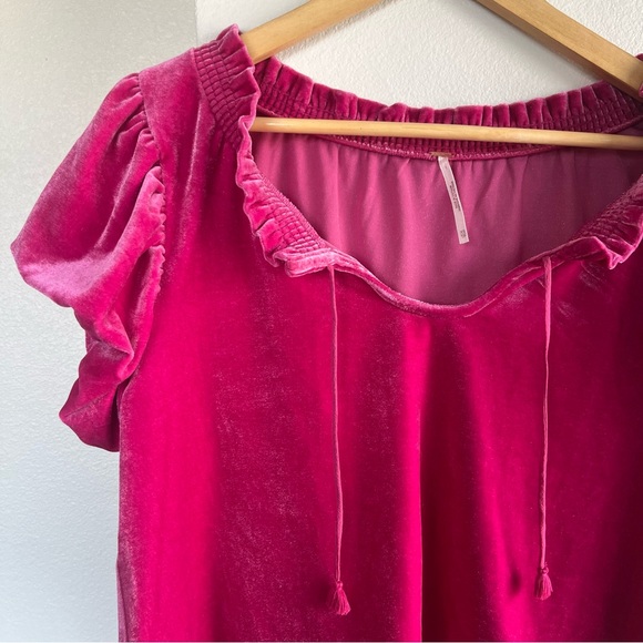 Free People Terese Velvet Top Pink - NWT - Picture 3 of 10